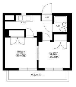リバティ多摩川(2K/4階)の間取り写真