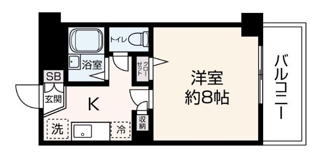 アマービレYSK(1K/3階)の間取り写真
