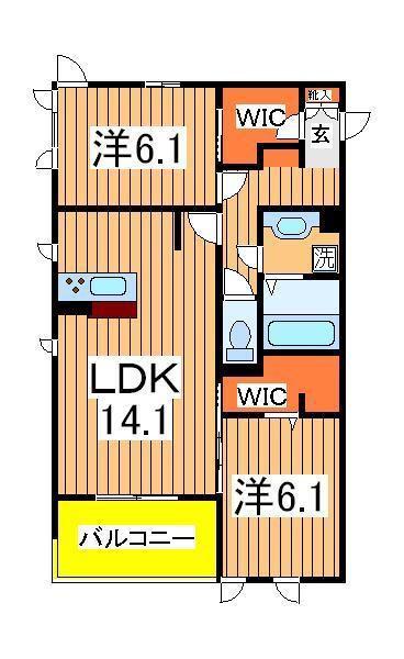 リシェスⅠ(2LDK/3階)の間取り写真