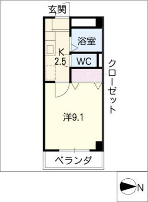 司町マンション(1K/1階)の間取り写真