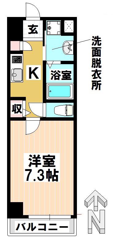 エンゼルハイム東町(1K/3階)の間取り写真