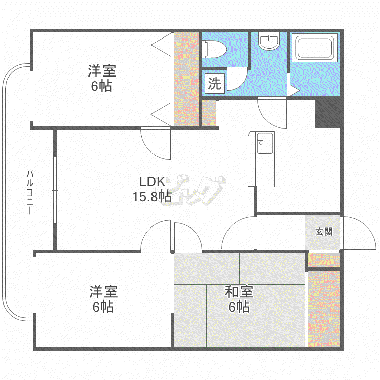 リラヒルズ(3LDK/2階)の間取り写真
