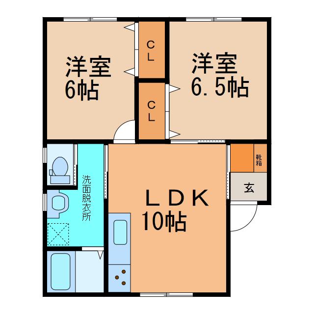 LIENV(2LDK/2階)の間取り写真