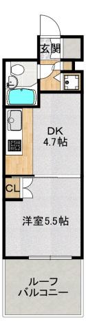 パーク・ノヴァ鷺沼(1DK/6階)の間取り写真
