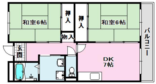 メゾンエフ(2DK/2階)の間取り写真