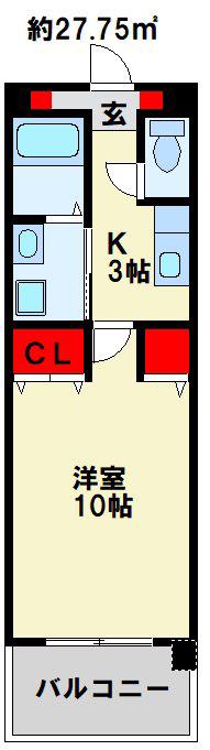 ラピュタ(1K/6階)の間取り写真