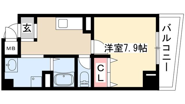 グランソレイユ(1K/5階)の間取り写真