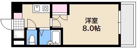 ユーアイビル西観音(1K/4階)の間取り写真