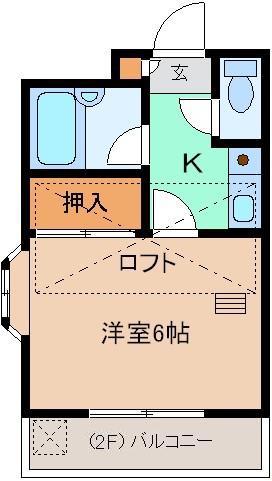 メゾン越仙(1K/2階)の間取り写真