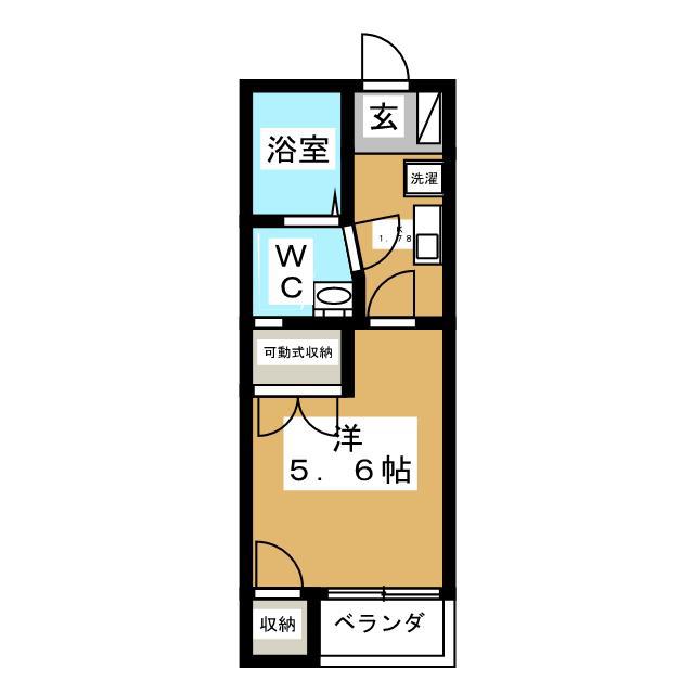 スコレータムラマ1(1K/2階)の間取り写真