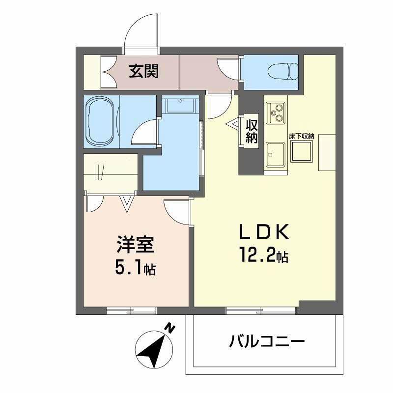 エターナ(1LDK/1階)の間取り写真