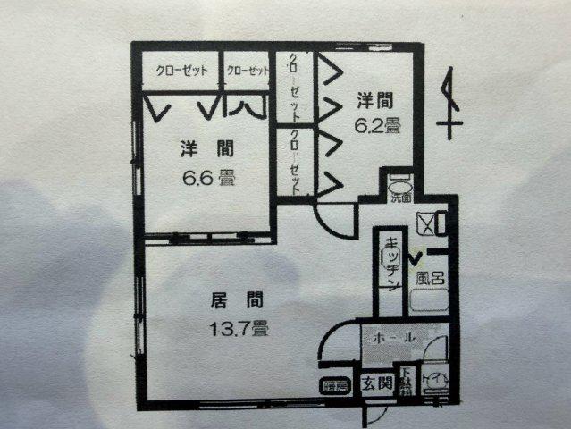 サウザントリーフ277(2LDK/2階)の間取り写真