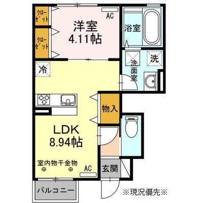 グランメゾン野池 1F(1LDK/1階)の間取り写真