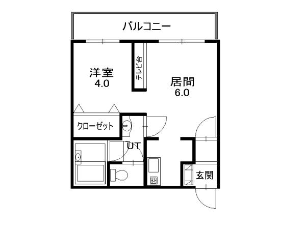 橋本HGビル(1DK/3階)の間取り写真