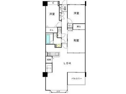 米ケ袋パークスクエア広畔(3LDK/3階)の間取り写真