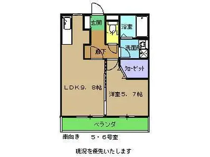 マ メゾン(1LDK/1階)の間取り写真
