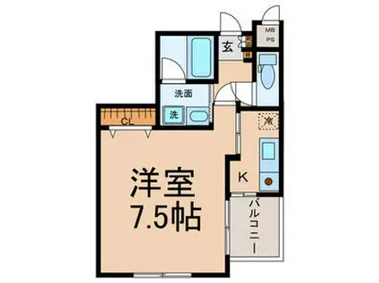 ロアール二子町(1K/3階)の間取り写真