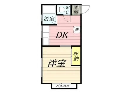 コーポ司 第1(1K/1階)の間取り写真