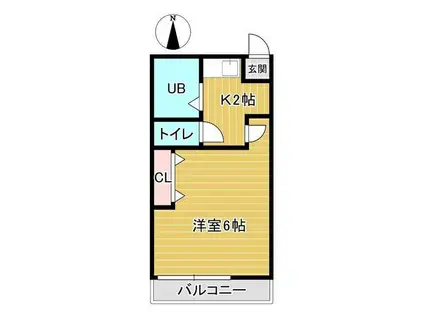 アヤタハウス(1K/3階)の間取り写真