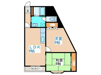 ウィスタリア八軒(2LDK/4階)の間取り写真