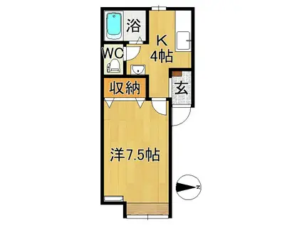 ハイムパドバ(1K/1階)の間取り写真