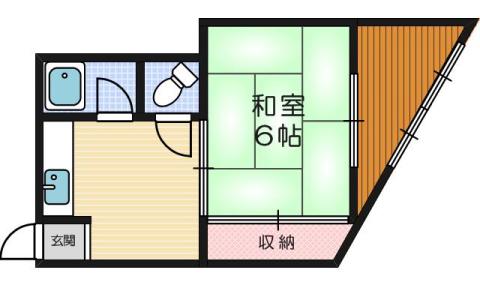山口ビル(2K/3階)の間取り写真