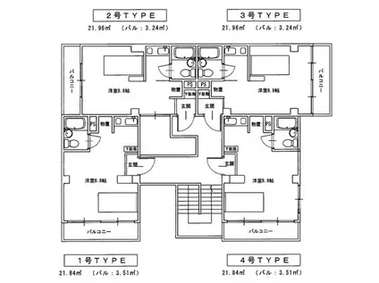 ヴィラフォーシーズン(ワンルーム/2階)の間取り写真