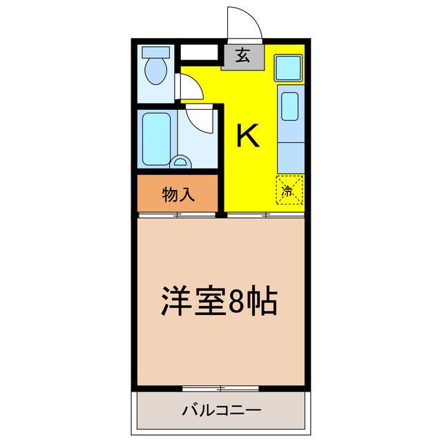 コーポ松岡(1K/2階)の間取り写真