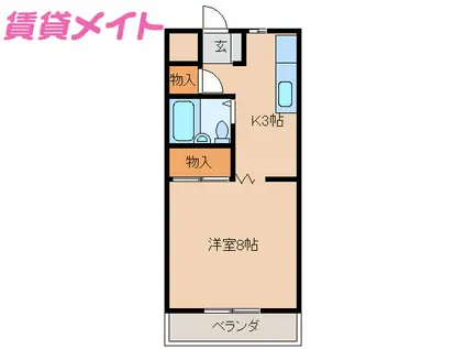 メゾン・ド・アリアケ(1K/3階)の間取り写真