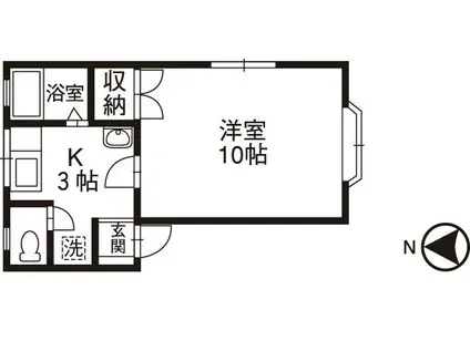 マーセルグランデ(1K/2階)の間取り写真