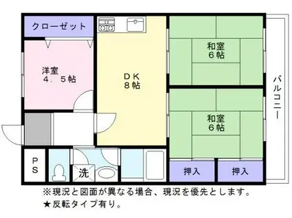 メゾンインペリアル(3DK/3階)の間取り写真