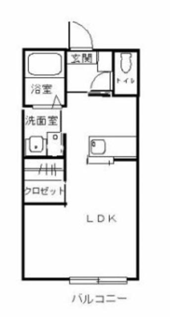 エスペランサB棟(ワンルーム/1階)の間取り写真