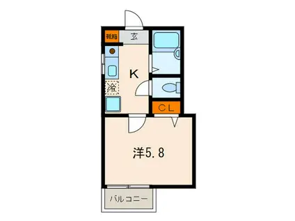 モナハイツ御影(1K/1階)の間取り写真