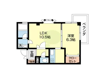 レスペート西庄III(1LDK/2階)の間取り写真