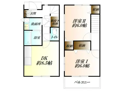 第6コスギコーポ(2DK/1階)の間取り写真