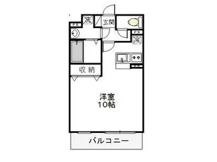 大島マンション2(1K/1階)の間取り写真
