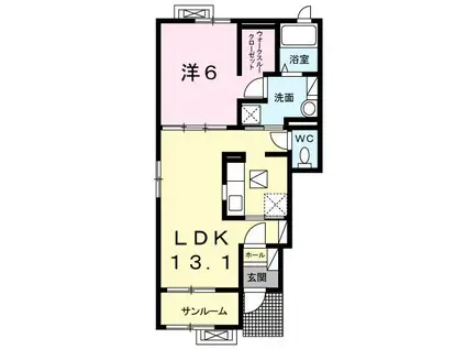 パコII(1LDK/1階)の間取り写真