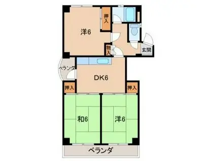 コーポひかり(3DK/4階)の間取り写真