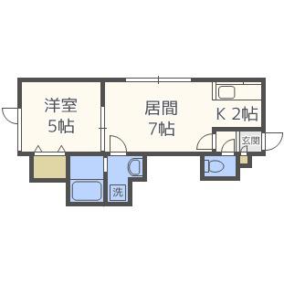シュエット(1LDK/2階)の間取り写真