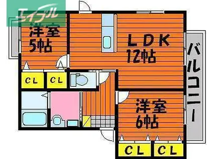 シャーメゾン桃ヶ丘 I番館(2LDK/1階)の間取り写真