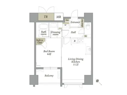 エスティメゾン五反田(1LDK/9階)の間取り写真