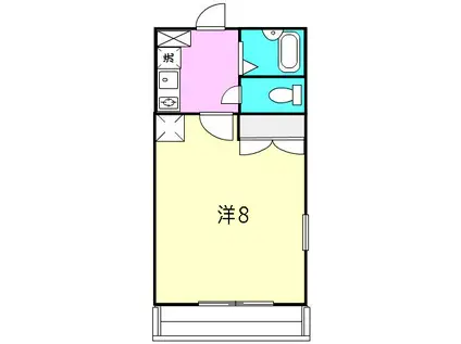 リバーライズI(1K/2階)の間取り写真