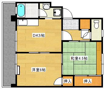 第1斉藤ビル 1号館(2DK/3階)の間取り写真