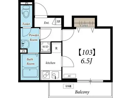 リブリ・OGW I(1K/1階)の間取り写真