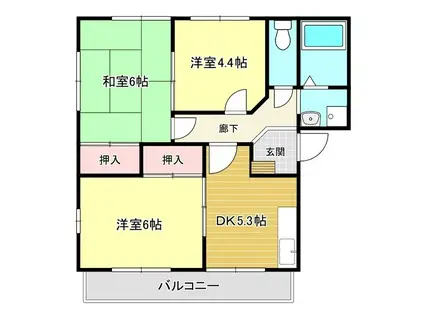 ドミールNO.1(3DK/1階)の間取り写真