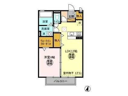 ROYALPARKHIMEKOABC(1LDK/1階)の間取り写真