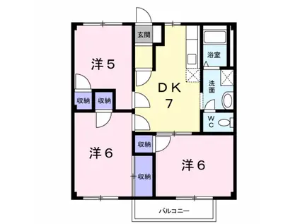パークシティー中津C(3DK/1階)の間取り写真