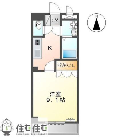 ハイヴィレッジ詩音(1K/1階)の間取り写真