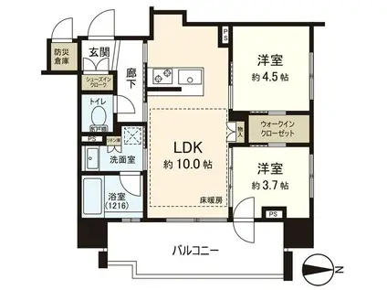 クリオ札幌グランクラス(2LDK/3階)の間取り写真