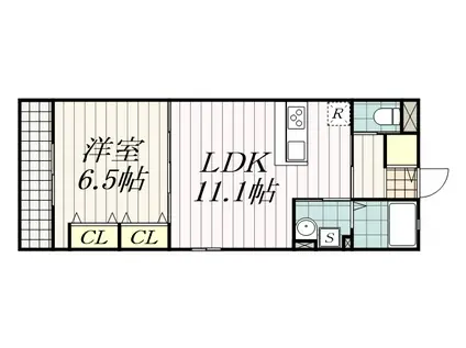 MOE新千葉(1LDK/2階)の間取り写真